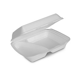 2 White Compartment Meal Box